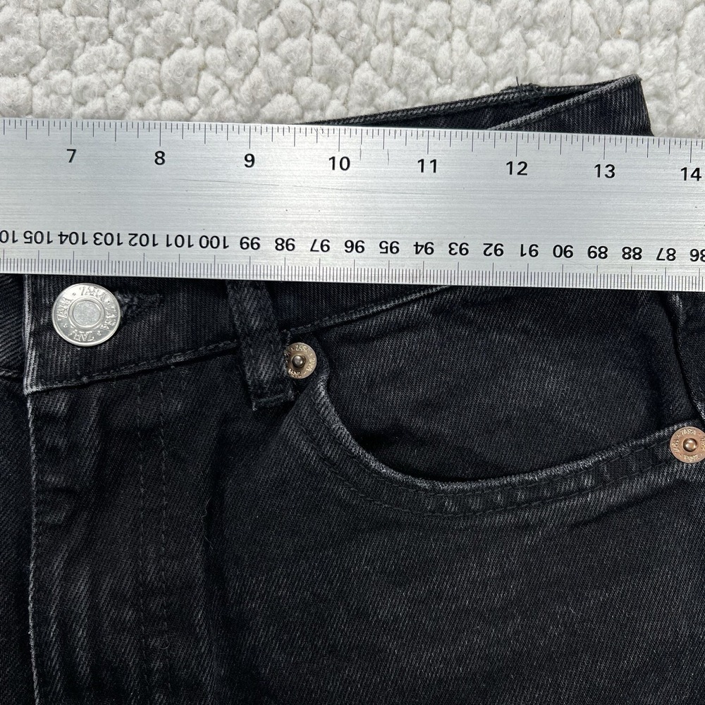 Zara Tapered Jeans Women's Size 26x28 Black Normcore Casual Everyday Distressed - Picture 7 of 10